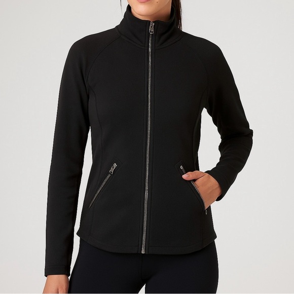 RootsYoga Black Full-Zip Jacket Women’s M Athleisure Yoga Activewear CabinCore - Picture 2 of 12